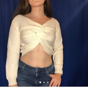 Cropped twisted sweater fashion nova